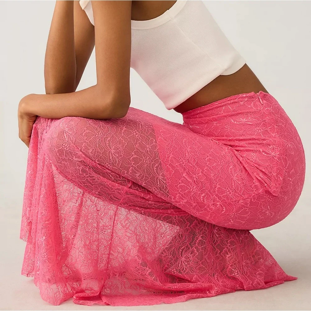 NWT By Anthropologie Sheer Lace Mermaid Skirt - Picture 4 of 5